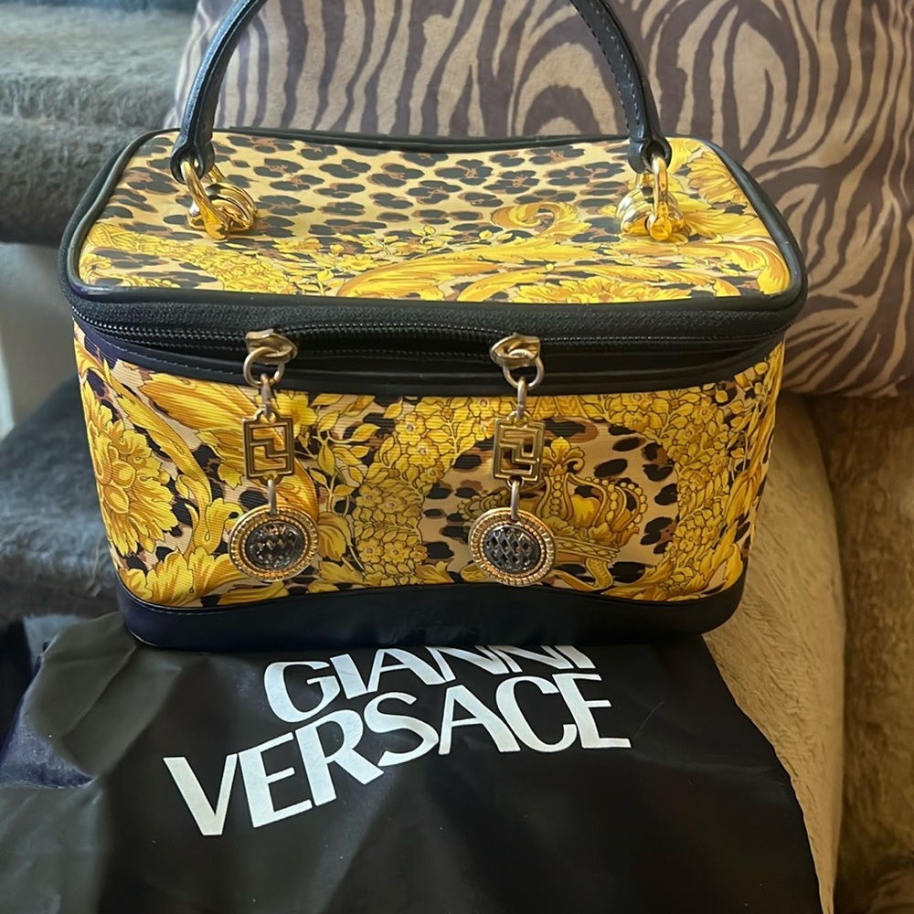 Absolutely Stunning Gianni Versace canvas & leather Vanity with mirror